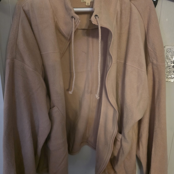 Perch Jackets & Blazers - Women's Tan Teddy Zip-Up Hoodie Jacket